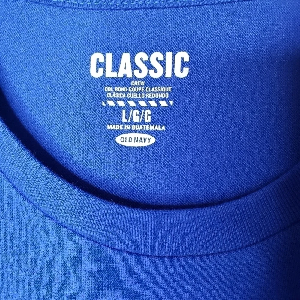 NWT Old Navy Classic crew blue short sleeve tshirt size L.